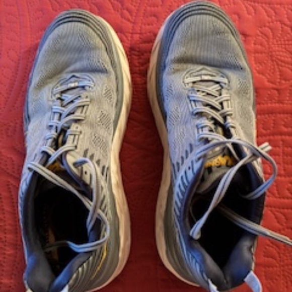 Hoka, gray blue Bondi 6, 12.5 wide. Great Condition.